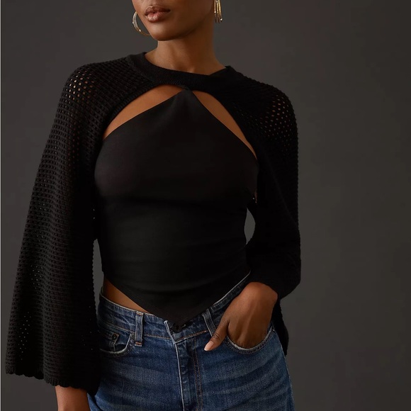 NWTS CURRENT AIR MESH SHRUG SWEATER (OS) - Picture 3 of 9